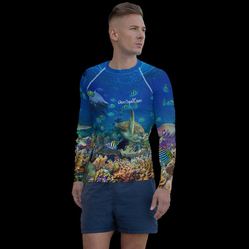 Men's Coral Reef Athletic Fit Premium Rash Guard UPF 50+